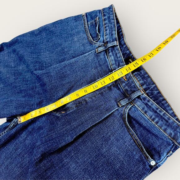 Banana Republic Wide Leg Crop High Rise Blue Jeans Pleated Women Size 33/16 Tall - Picture 10 of 12